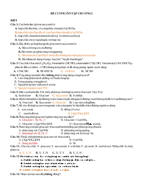 Đề cương ôn tập chương 2 - Môn hóa học 12